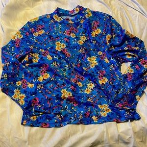 Sheer floral long sleeve blouse never worn tags